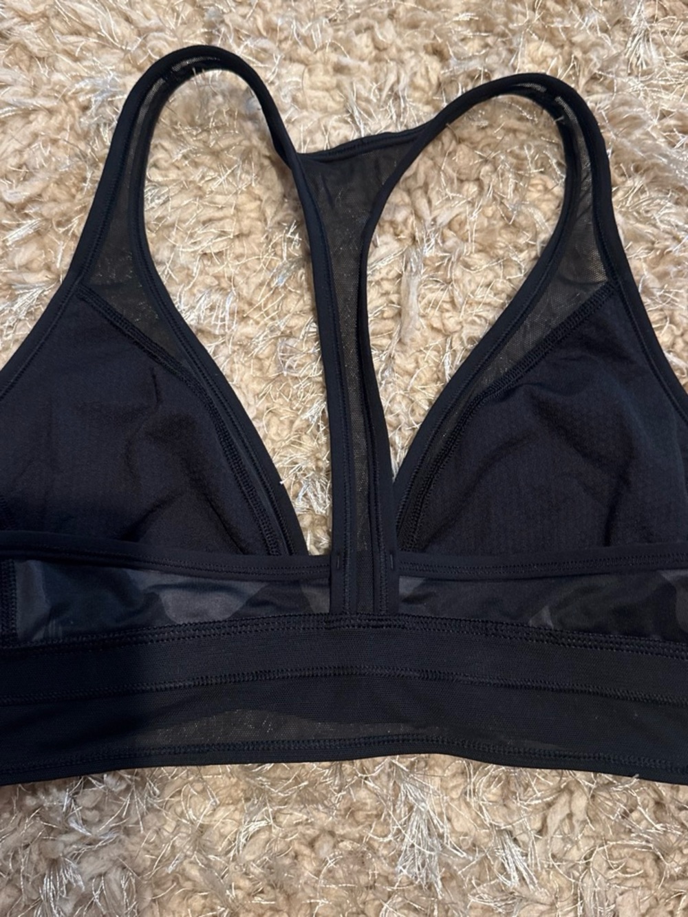lululemon athletica Black Mesh Racerback Sports Bra